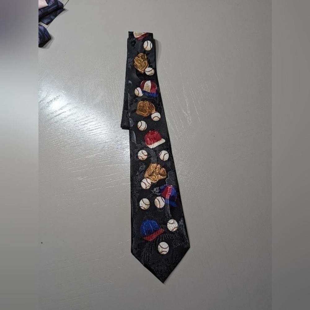 Unique A. Rogers Baseball-Themed Tie – Gently Used Stand Out with Playful style